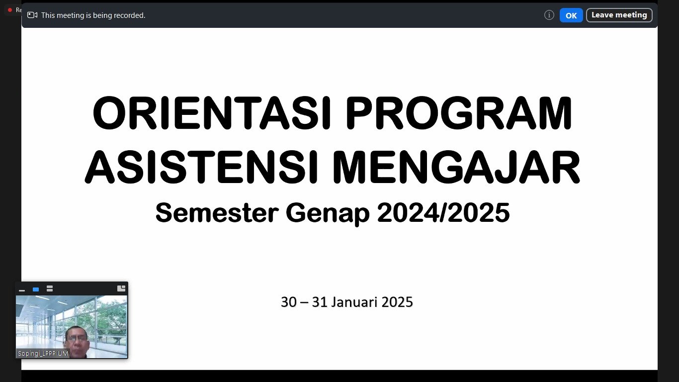pembekalan asistensi mengajar mahasiswa um oleh lp3