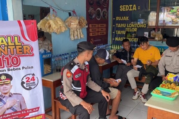Polres Batu Sosialisasikan Call Center 110 di Berbagai Lokasi Strategis