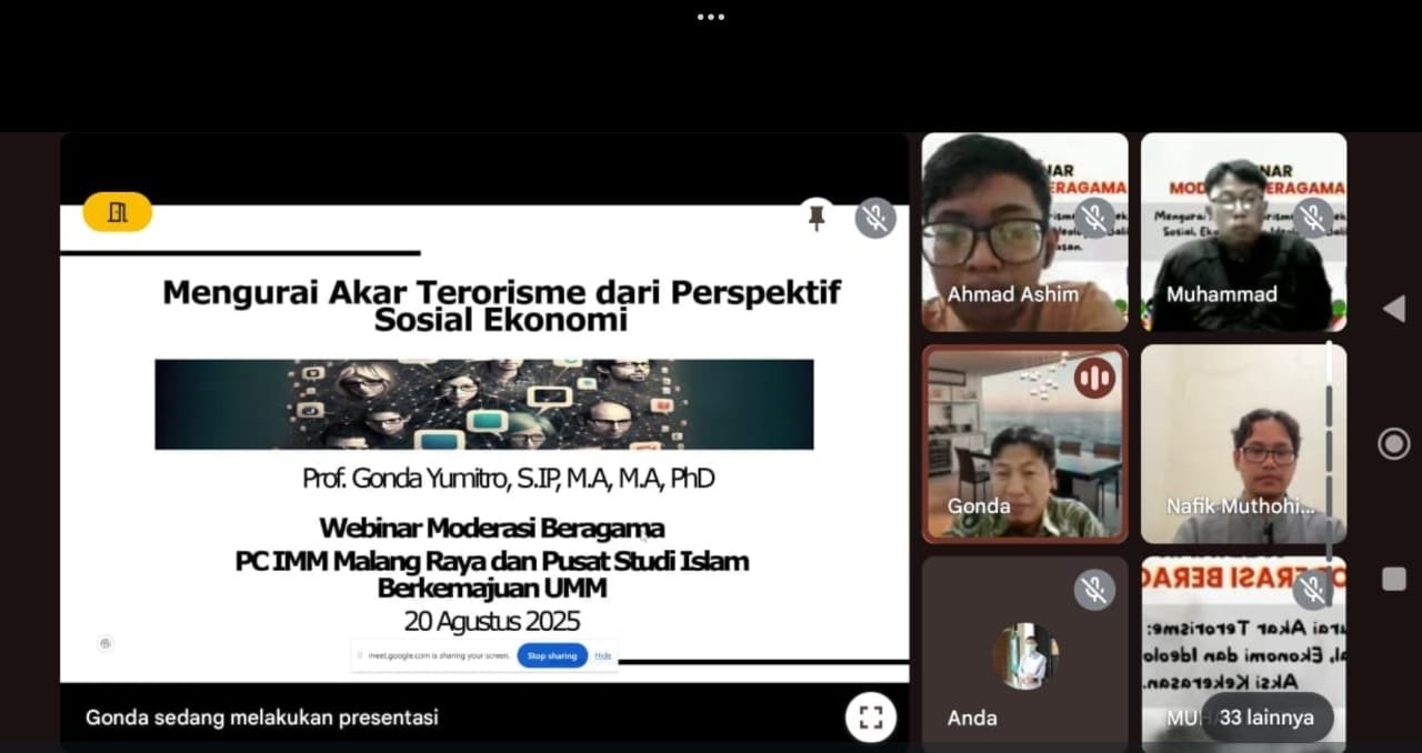 Bahas Akar Terorisme, Webinar Moderasi Beragama PC IMM Malang Raya