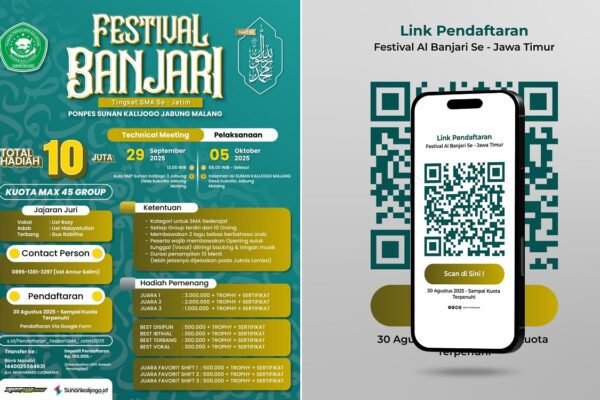 Festival Banjari Tingkat SMA se-Jatim Siap Digelar di Ponpes Sunan Kalijogo Jabung