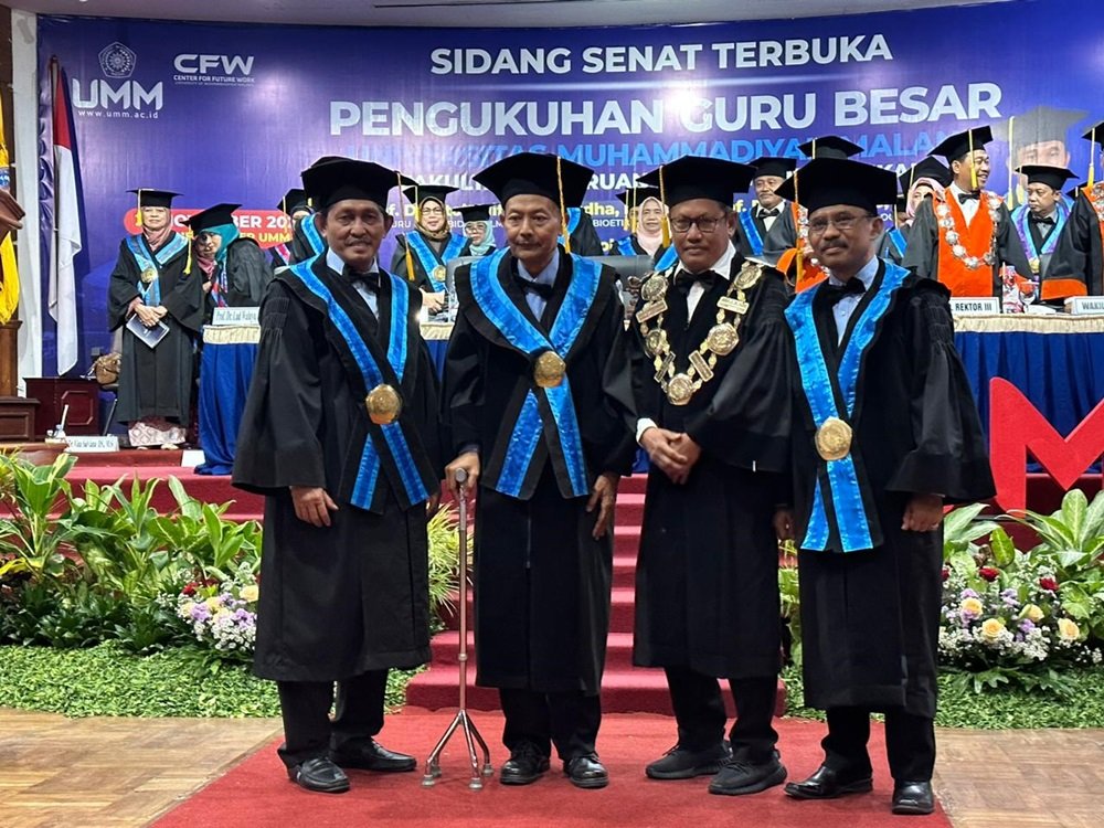 UMM Kukuhkan Tiga Profesor Baru, Paparkan Gagasan Ilmiah Untuk Masa Depan Indonesia