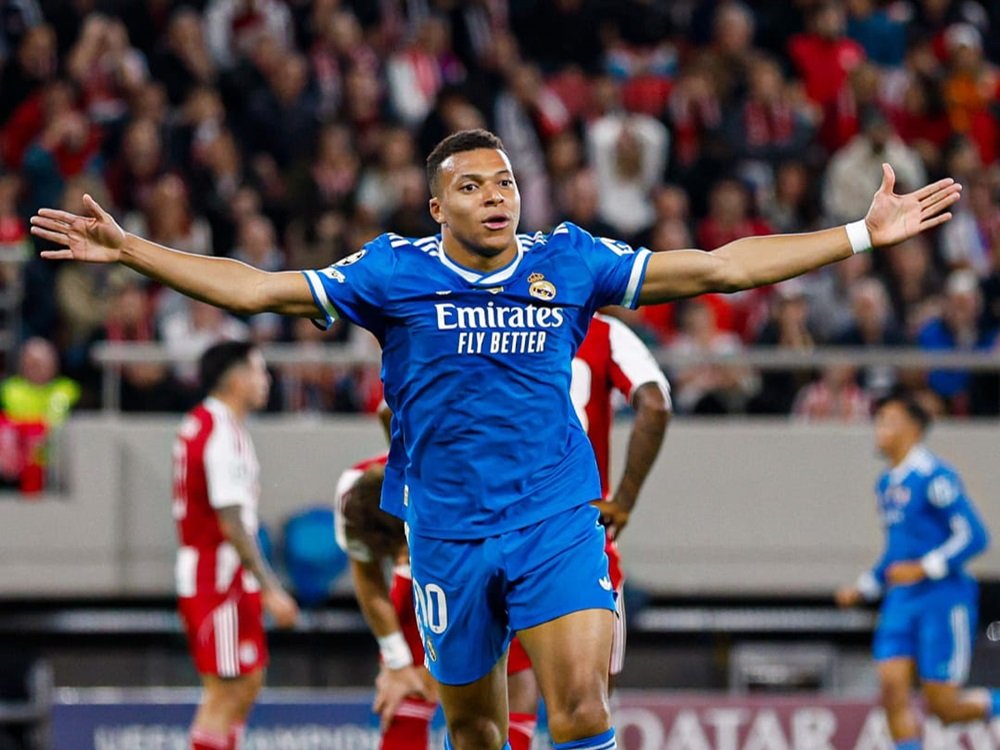 Kylian Mbappe Hasil Olypiakos vs Real Madrid: Kylian Mbappe Borong Empat Gol