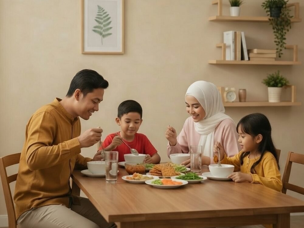 088-Ilustrasi sahur sekeluarga Menu Sahur Sehat Agar Tetap Bugar Selama Berpuasa