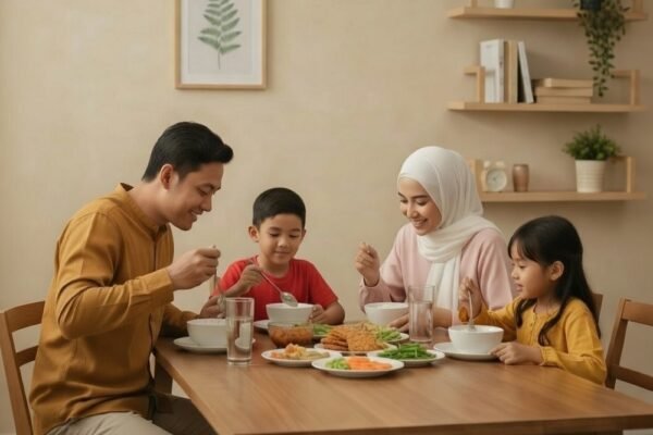 088-Ilustrasi sahur sekeluarga Menu Sahur Sehat Agar Tetap Bugar Selama Berpuasa
