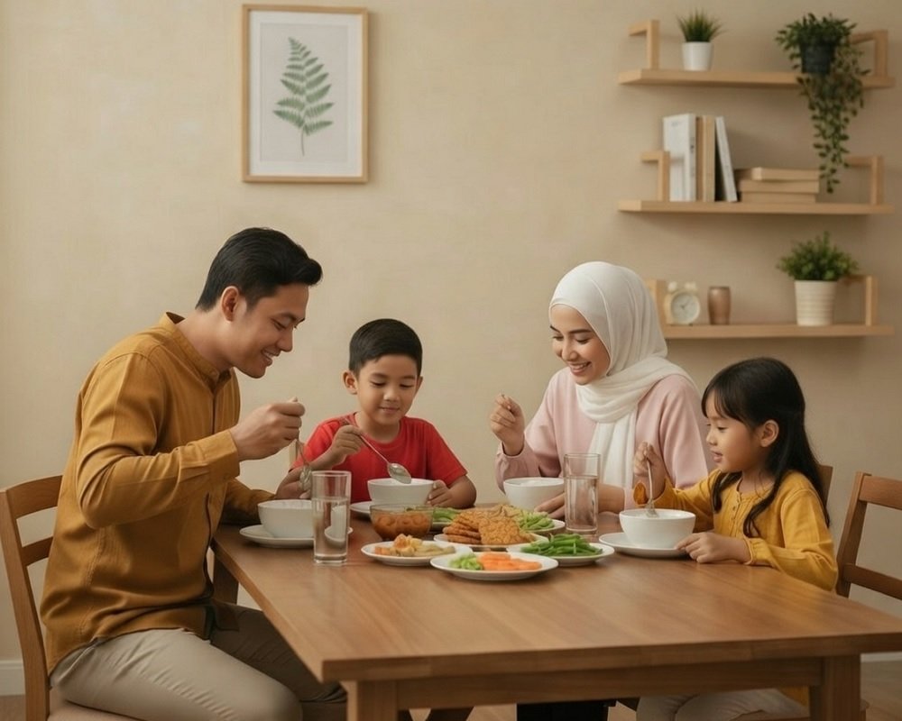 088-Ilustrasi sahur sekeluarga Menu Sahur Sehat Agar Tetap Bugar Selama Berpuasa
