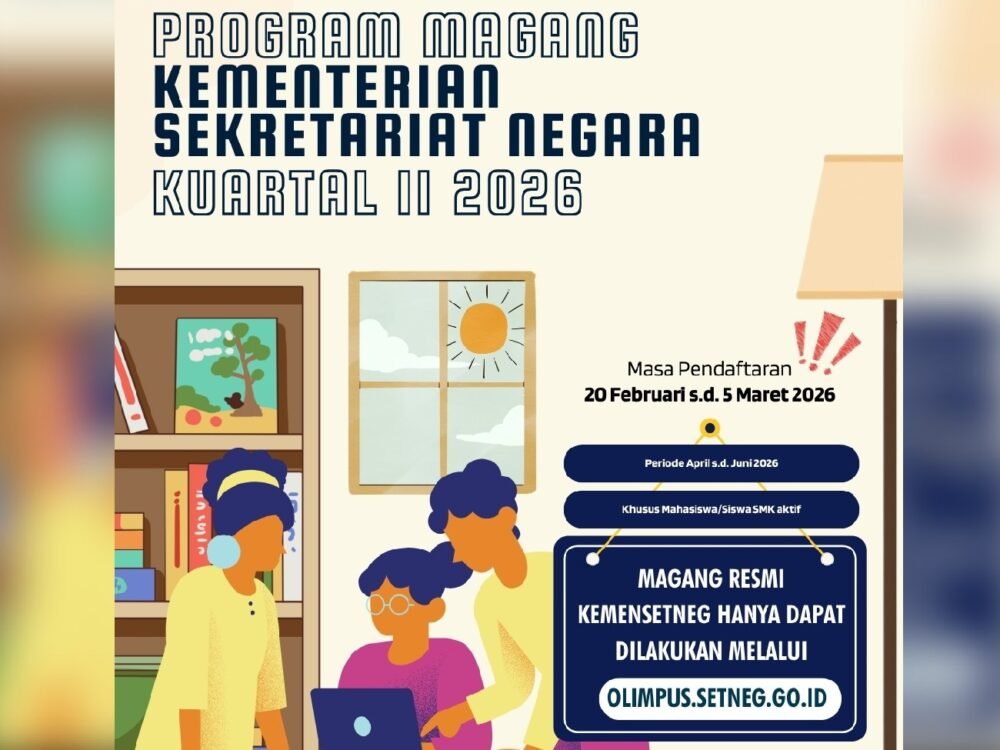 Kemensetneg Buka Program Magang Kuartal II 2026, Pendaftaran Ditutup 5 Maret
