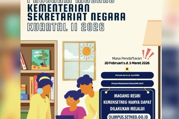 Kemensetneg Buka Program Magang Kuartal II 2026, Pendaftaran Ditutup 5 Maret