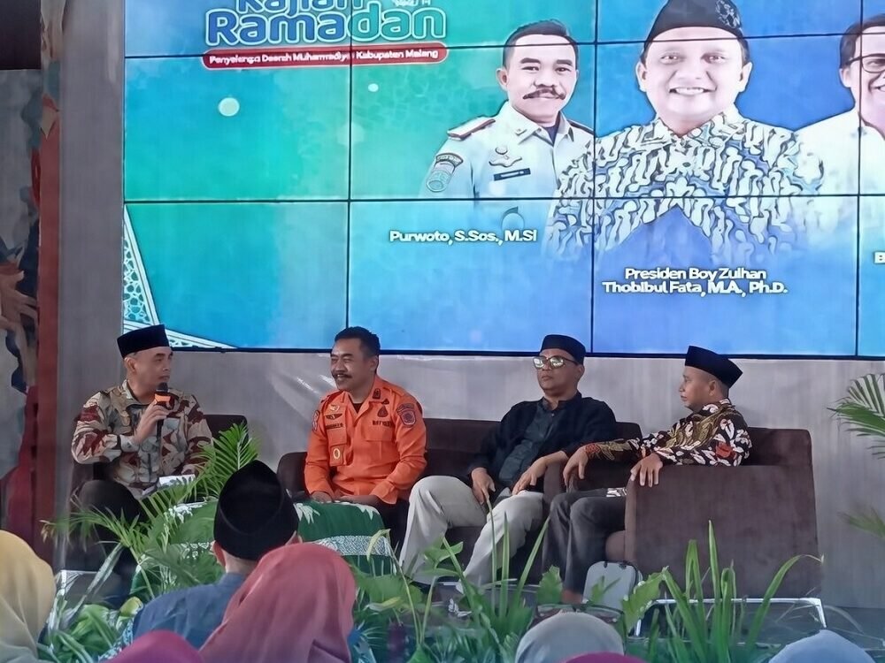 342-Kajian Ramandan Muhammadiyah-BPBD Kab Malang Kepala BPBD Kabupaten Malang Paparkan Peta Bencana di Kajian Ramadan Muhammadiyah