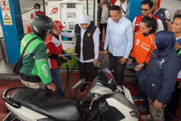 Ratusan Ojol di Kota Malang Sambut Gembira Bantuan BBM Gratis dari Gubernur Jatim