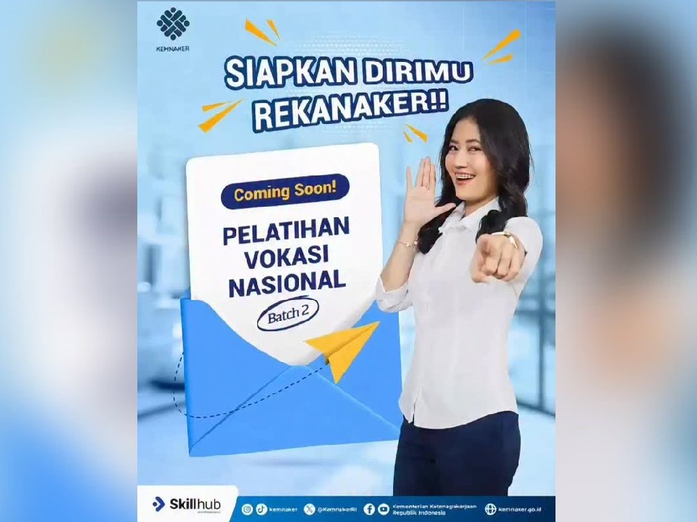 055-Pelatihan Vokasi Batch 2 Kemnaker Buruan Daftar! Pelatihan Vokasi Batch 2 Dibuka Mulai 19 Mei: Kuota 30 Ribu Peserta, Gratis
