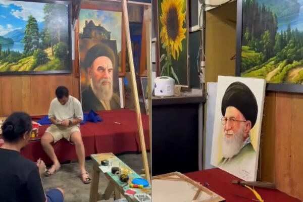 Lukis Dua Pemimpin Tertingginya, Kedubes Iran Apresiasi Seniman Batu