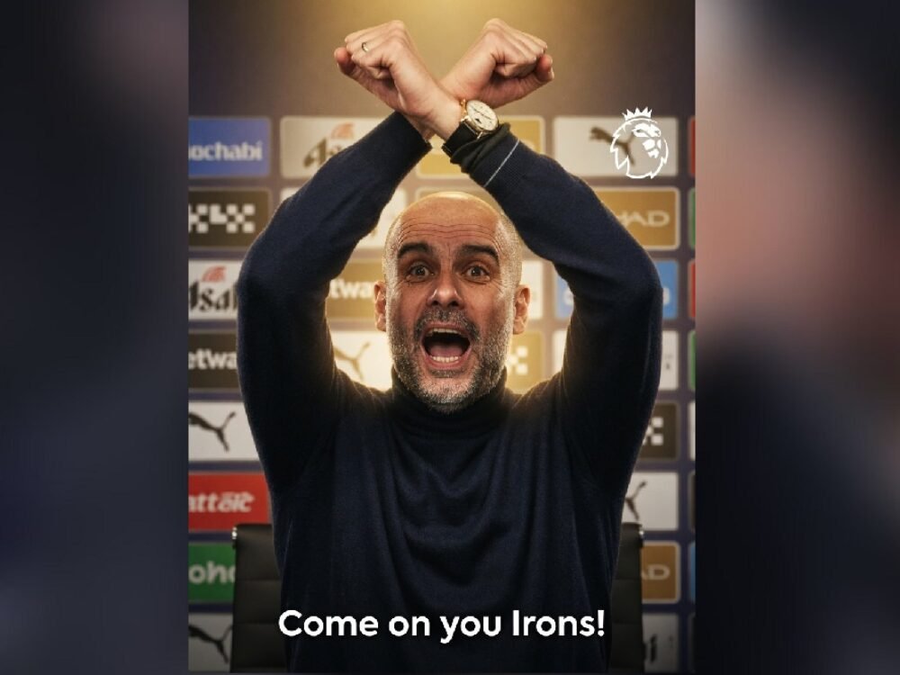 Silangkan Kedua Tangan di Atas Kepala, Pep Guardiola Provokasi West Ham Jegal Arsenal