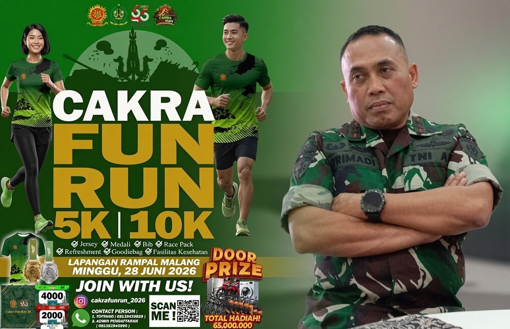 Peringati HUT ke-65, Kostrad Gelar Cakra Fun Run 2026 di Rampal
