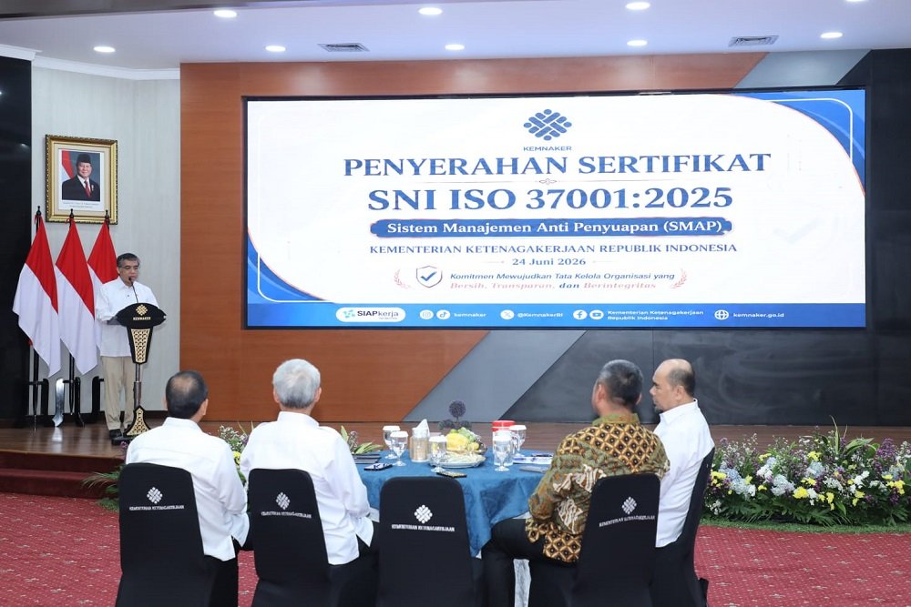 Kemnaker Raih Sertifikasi ISO Anti Penyuapan, Perkuat Integritas dan Tata Kelola