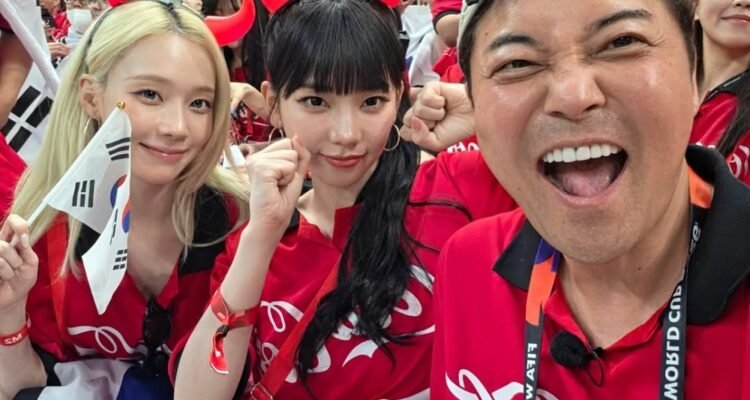 Dukung Timnas Korea Selatan, Jun Hyun Moo Bagikan Momen Bersama Winter dan Karina aespa di Meksiko