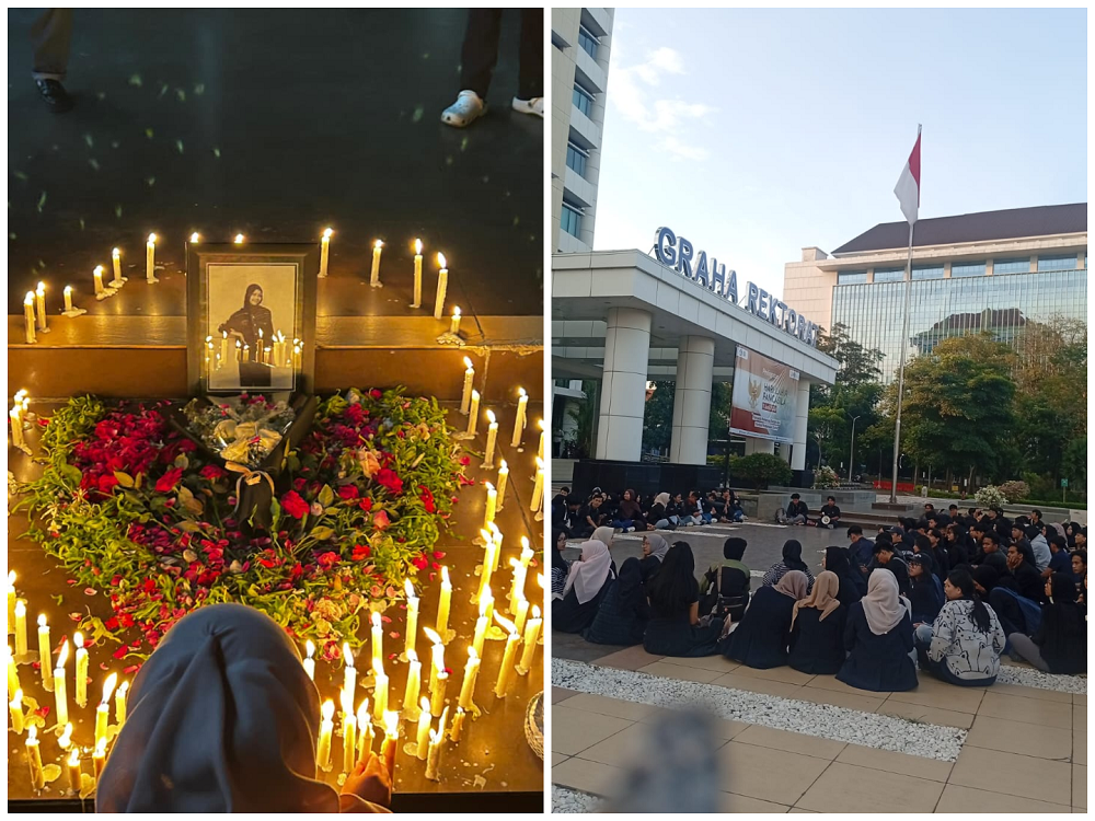Solidaritas untuk Mendiang Hana Salsabila, Ratusan Mahasiswa UM Gelar Aksi