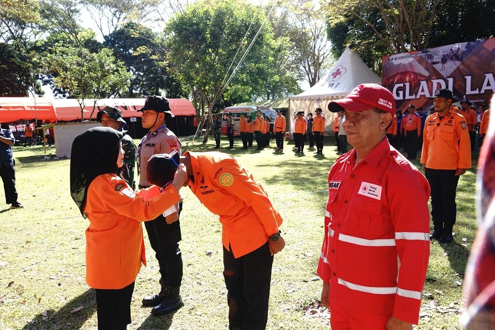 Antisipasi Erupsi Gunung Kelud, Wabup Malang Gelar Gladi Lapang Sistem Komando di Ngantang
