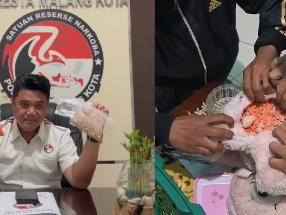 500-Kompol Hendro Triwahyono dan barang bukti narkoba Satresnarkoba Polresta Malang Kota Ungkap Jaringan Narkotika, Sita 1.461 Butir Ekstasi dan 111 Ribu Pil LL
