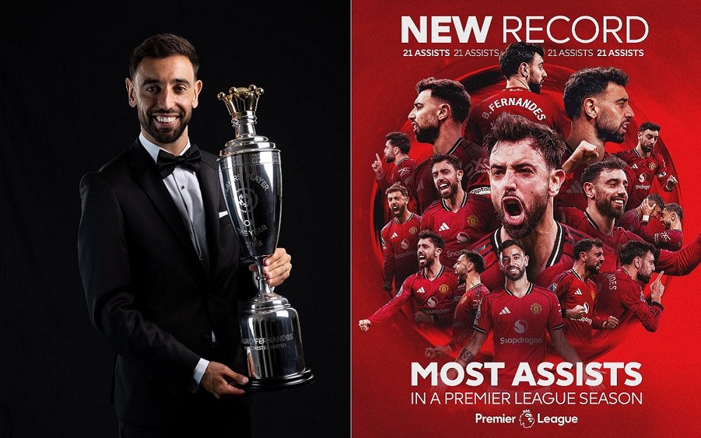 Rekor 21 Assist Antar Bruno Fernandes Raih PFA Player of the Year