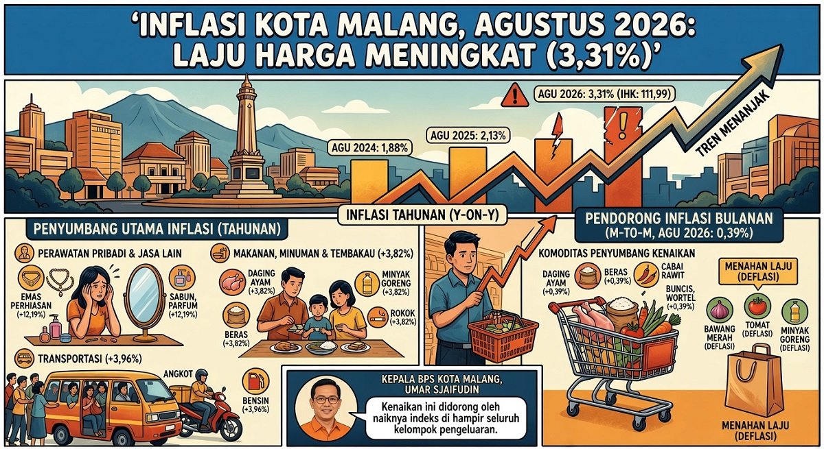 125-Inflasi Kota Malang Agustus 2026 Inflasi Kota Malang Agustus 2026 Tembus 3,31%, Tertinggi dalam Tiga Tahun