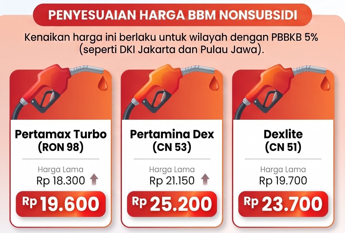 Harga Pertamax Turbo, Pertamina Dex, dan Dexlite Naik per 1 September 2026