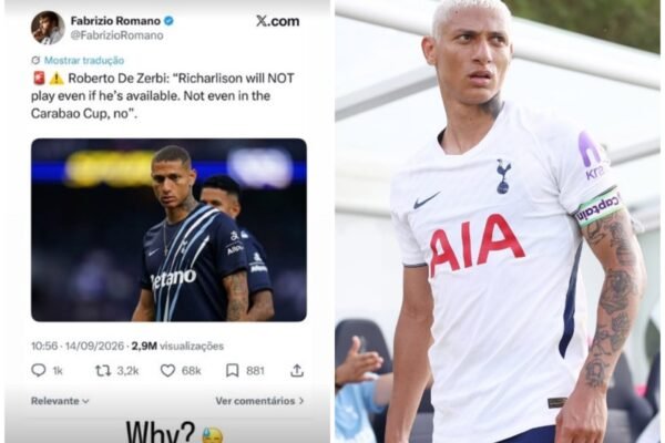 Curhat Sedih Richarlison di Medsos, Tak Hanya Dicoret dari Liga Premier Tapi Juga Carabao Cup