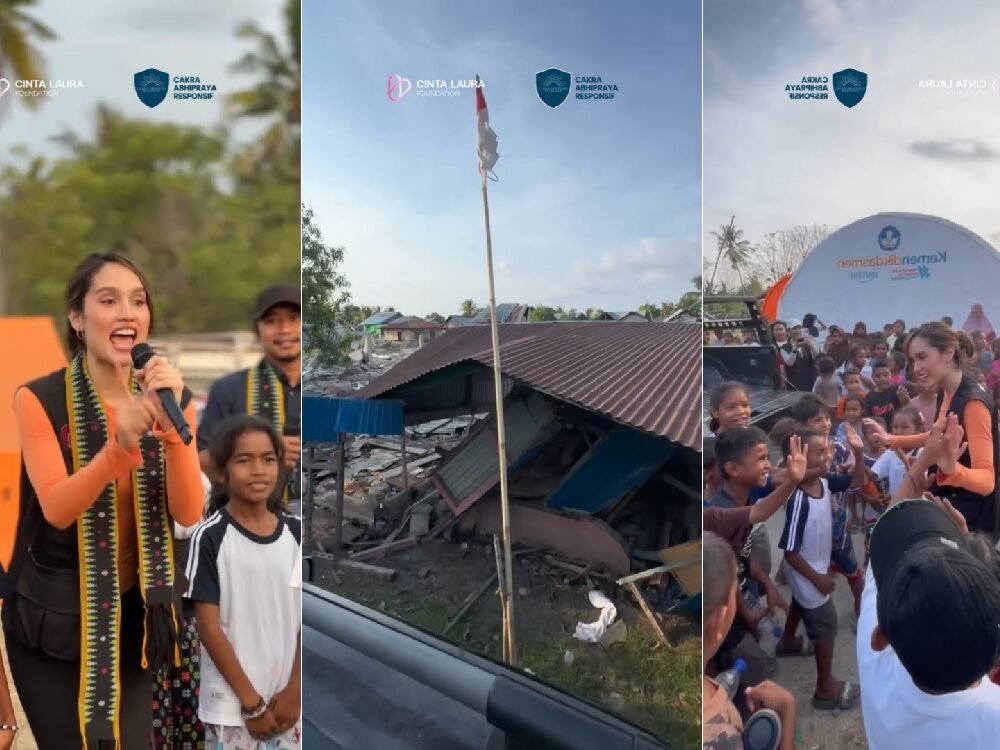 Cinta Laura Tiba di Reo, Langsung Salurkan Bantuan untuk Anak-Anak Korban Gempa Flores NTT