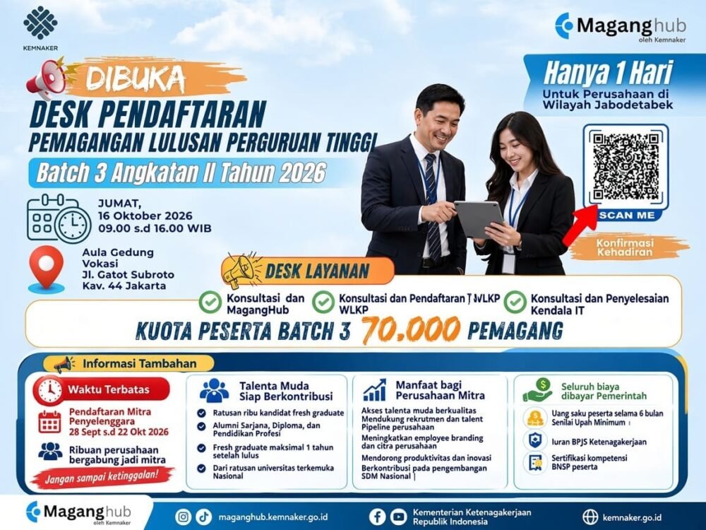 Kemnaker Buka Layanan Mitra MagangHub bagi Perusahaan di Jabodetabek