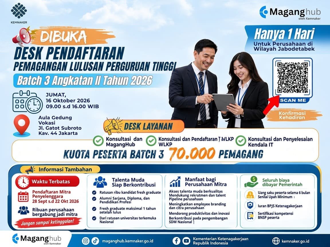 Kemnaker Buka Layanan Mitra MagangHub bagi Perusahaan di Jabodetabek